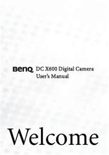 Benq DC X 600 manual. Camera Instructions.